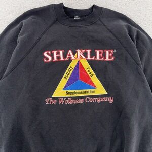 Vintage Shaklee Sweatshirt Medium Black Wellness Company 90s
